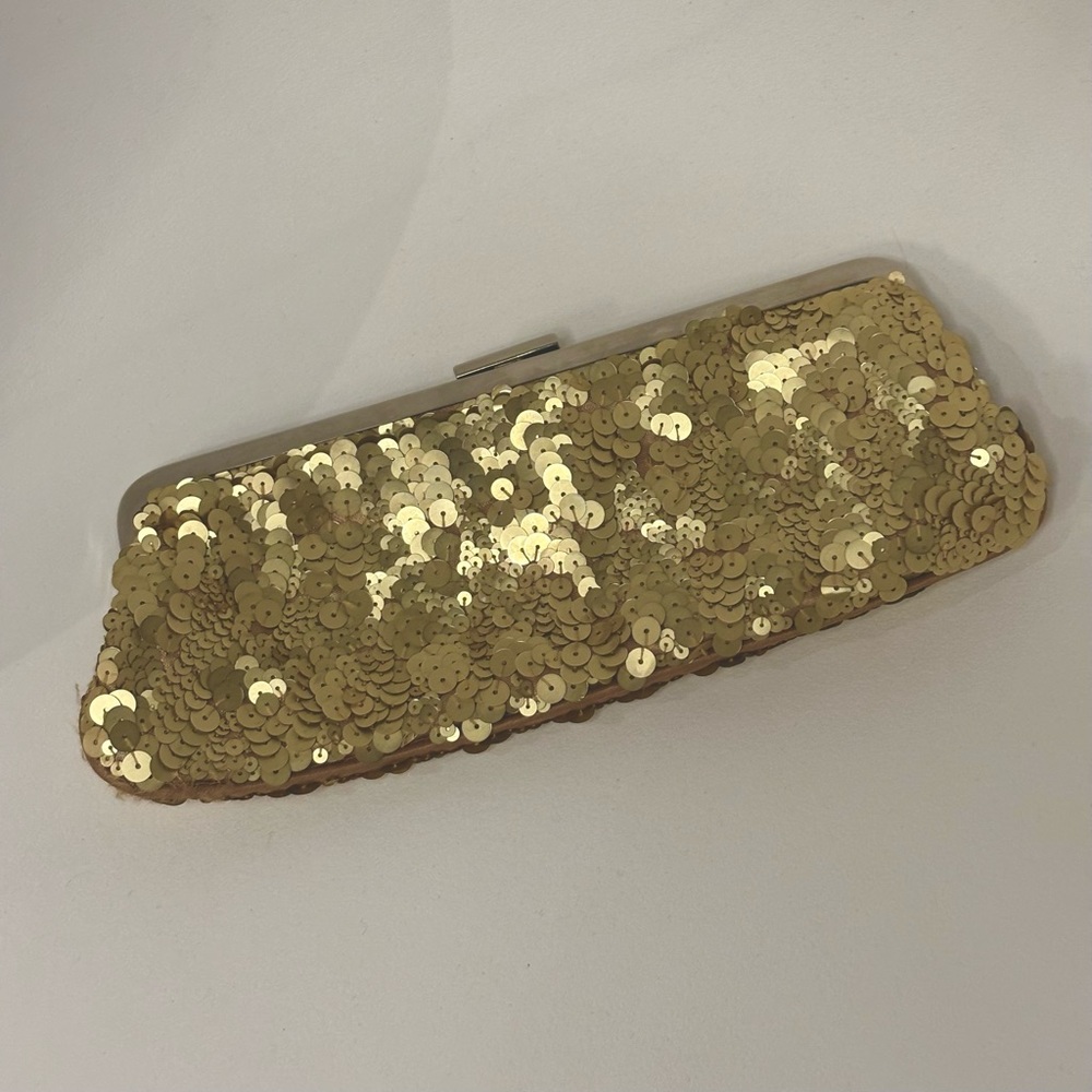 BCBGMaxAzria Gold Sequin Wristlet